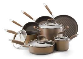Anolon Advanced Bronze Hard Anodized Nonstick 11 Piece Cookware Set Hard Anodized Cookware Cookware Set Pots And Pans Sets