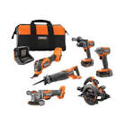 18V Brushless 6-Tool Combo Kit with  1  6 0 Ah and  1  2 0 Ah MAX Output Batteries     R96266 RIDGID