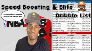 2k18 Ball Control Chart Speed Boosting And Elite