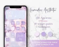 240 Aesthetic App Icons For Ios 14 Lavender App Covers Ios Etsy App Covers App Icon Iphone Icon