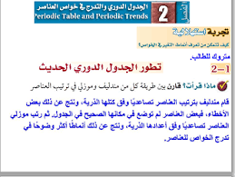 الكيمياء ثاني ثانوي نظام المقررات الفصل الدراسي الأول periodic table