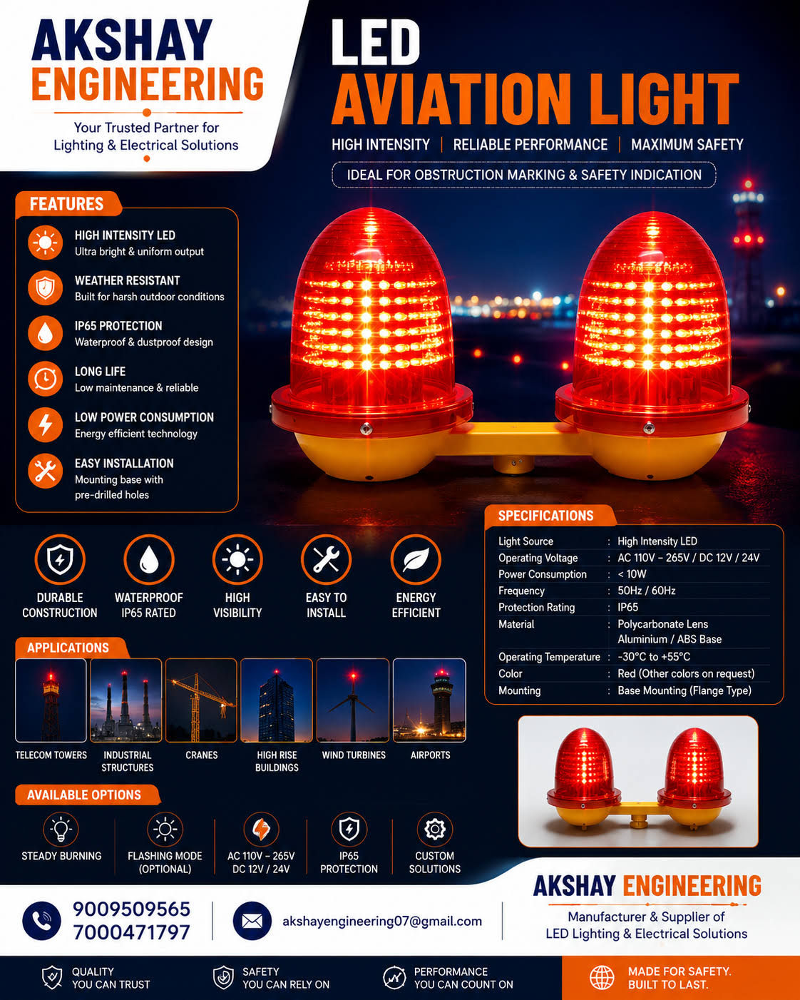LED Aviation Light | High Intensity Obstruction Light product image