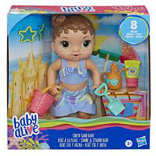Baby Alive Sun N Sand Baby Brown Hair Doll With Beach Outfit And 5 Accessories Walmart Canada In 2021 Baby Alive Dolls Baby Alive Food Baby Alive
