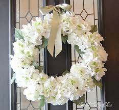 Winter White Hydrangea Wreath White Hydrangea Wreath Silk Flower Wreaths Spring Door Wreaths