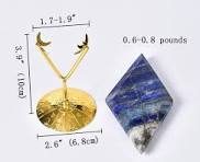 Amazon.com: AMOYSTONE Rhombus Lapis Lazuli Crystal Rhomboid Shaped Stone  Decorative Healing Crystal Slices Blue Quartz Pieces with Golden Stand  Office ...
