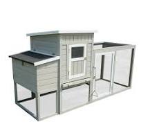 Farmhouse Luxury Wooden Chicken Coop with Integrated Run and Nesting Boxes