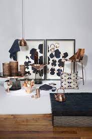 Copper And Navy Photos Navy Home Decor Copper Living Room Copper Decor
