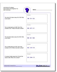 Pre Algebra Word Problems Worksheet Add Subtract Pre Alegbra With Negatives Two Pre Algebra Word Pro Money Word Problems Word Problems Word Problem Worksheets