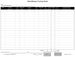 Daily Mileage Tracking Sheet Florida Download Printable