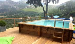 Kit Piscine Bois Hors Sol Rectangulaire Luxe 620x420 X 130 Cm Lekingstore