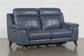 Dual Power Reclining Loveseat With Usb Port Moana Blue 1150 Blue Leather Sofa Power Reclining Loveseat Best Leather Sofa