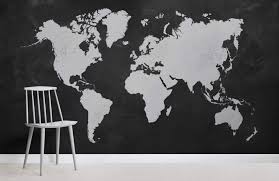 Murando papier peint intisse carte du monde pour enfants 400x280. Papier Peint Carte Mondiale Blanche En Tableau Noir Murals Wallpaper