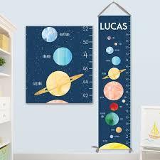 Sonnensystem Wachstumsdiagramm Personalisierte Leinwand Etsy Solar System Nursery Space Nursery Growth Chart