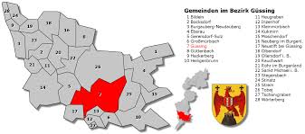 Georg friedl bezirksobmann per mail kontaktieren rosengasse 9 7151 wallern im burgenland. File Bezirk Gussing Gemeindekarte Png Wikimedia Commons