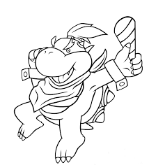 Bowser jr, super mario, super mario bros., mario, nintendo, video games, mario, franchise. Bowser Jr Is Holding Torch Coloring Pages Super Mario Bros Coloring Pages Coloring Pages For Kids And Adults