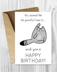 Funny Birthday Cards Printable Birthday Cards Funny Cat Etsy Cat Birthday Card Funny Birthday Cards Cat Birthday Cards Funny