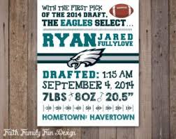 Nfl Philadelphia Eagles Birth Announcement Wall Art Personalized Sports Nursery Dec Birth Announcement Wall Art Sports Nursery Decor Philadelphia Eagles Baby