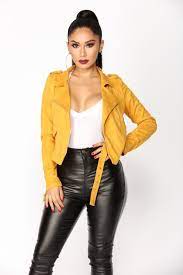 Suede Matching Www Fashionnova Com Fashion Nova Outfits Leather Jacket Outfits Mustard Leather Jacket