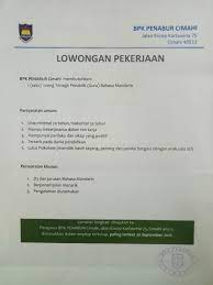 Lowongan guru bpk penabur 2019. D3 Bahasa Mandarin Maranatha On Twitter Lowongan Kerja Bpk Penabur Cimahi Mencari 1 Orang Guru Bahasa Mandarin Untuk Tingkat Sd