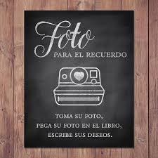 Photo Guest Book In Spanish Foto Para El Recuerdo Printable Toma Su Foto Pega Su Foto En El Libro Photo Guest Book Creative Guest Book Polaroid Guest Book