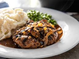 Place patties in the air fryer and set temperature to 400. Salisbury Steak With Homemade Gravy Recipe Fatty Cue