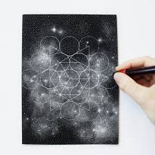 Stippled Black And White Illustrations Of Star Packed Galaxies By Petra Kostova Black Paper Drawing Black And White Drawing Drawing Stars