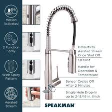 Select from a wide variety of faucets online. Speakman Neo Single Handle Touchless Pull Down Spring Kitchen Faucet In Polished Chrome Sbs 1043 The Home Depot