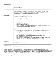 What is a finance manager? Job Description Finance Technician Role A Trained And Highly