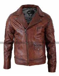 Mens Vintage Washed Tan Brown Real Leather Biker Jacket Hipster Mens Fashion Leather Jacket Mens Winter Fashion