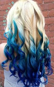 Blonde Royal Blue Ombre Dyed Hair Color Hair Streaks Hair Dye Colors Hair Color Crazy
