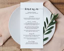 Wedding Menu Printable Template Printable Menu Menu Etsy Printable Menu Wedding Menu Cards Wedding Menu Template