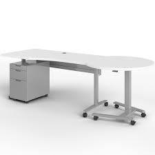 Fuzion Series Wave Table W Curved Podium Connected On Right Side Mobile Pedestal In 2020 Mobile Pedestal Podium Table