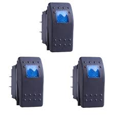 Below are the 3 pins that form electrical connection with a circuit, each described with their function in the circuit Hs 5x Waterproof Marine Boat Car Rocker Switch 12v On Off 4 Pin Blue Led Light