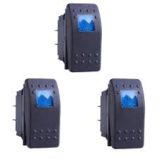 Amperage rating 20a for use at 12v only. Hs 5x Waterproof Marine Boat Car Rocker Switch 12v On Off 4 Pin Blue Led Light