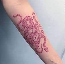 Red Ink Snake Tattoo Red Ink Tattoos Red Tattoos Red Tattoo