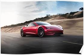 Tesla Roadster 2 0 Illustration Drawing Painting Poster Tesla Sports Car Tesla Roadster Roadsters