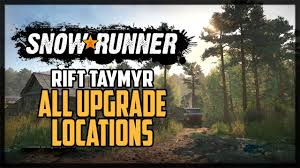 It is located in the northernmost part of the siberian arctic and the eurasian landmass and is known for its severe climate that has long and bitter winters and frequent blizzards and gales. Snowrunner All Upgrade Locations Rift Taymyr Youtube