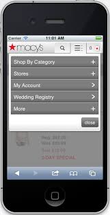 Mobile Accordion Dropdown Menu Example On Macy S Accordion Macys Navigation