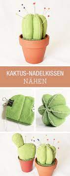Enhance your sewing kit by ditching your old bland pincushion for a cute felt cactus pincushion that is easy to sew and can be used to store all your sewing pins. Susses Nadelkissen In Kaktus Form Nahen Diy Sewing Tutorial For A Pin Cushion In Shape Of A Cact Diy Sewing Tutorials Diy Sewing Sewing Projects For Beginners