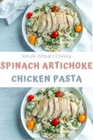 Spinach Artichoke Chicken Pasta Recipe In 2020 Healthy Pasta Recipes Chicken Artichoke Pasta Tasty Pasta