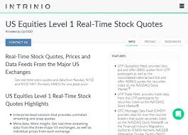 intrinio us equities level 1 real time stock prices api