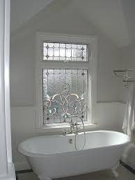Stained glass windows aren't just for historic homes. Los Gatos Traditional 100 Privacy Bathroom Windows Bathroom Window Privacy Stained Glass Door