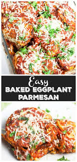This Easy Baked Eggplant Parmesan Recipe Is The Perfect Vegetarian Healthy Comfort Food Eg Eggplant Parmesan Baked Eggplant Recipes Parmesan Eggplant Parmesan