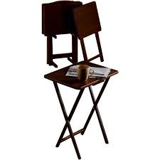 Are you shopping for a tv tray or a tray table set? Mainstays Walnut 5 Piece Folding Tv Tray Table Set 4 Trays 1 Stand 19x15x26 Inch Walmart Com Tv Tray Table Tray Table Folding Tv Trays