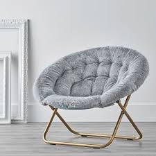 Iced Faux Fur Quarry With Gold Base Hang A Round Chair Comfy Chairs Furniture Round Chair