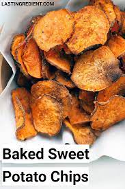 Baked Sweet Potato Chips With Paprika And Cumin Last Ingredient Recipe Sweet Potato Chips Delicious Vegan Recipes Sweet Potato Chips Baked
