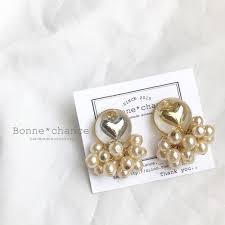 asymmetry heart bonne chance powered by base 可愛い ピアス アクセサリー ハート