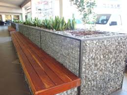 Cubedec Gabion Planter And Bench Combo Planter Bench Modern Planters Gabion Wall