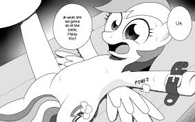 62339 - safe, artist:havikm66, pinkie pie, rainbow dash, pegasus, pony,  fanfic:cupcakes, g4, bed, belly button, bondage, cupcake, female, mare,  monochrome, on bed, pomf, sweat, what are we gonna do on the bed? -