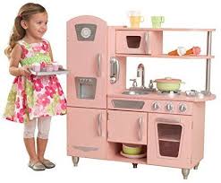 Amazon Com Kidkraft Vintage Kitchen In Pink Toys Games Kids Play Kitchen Kidkraft Vintage Kitchen Pink Play Kitchen